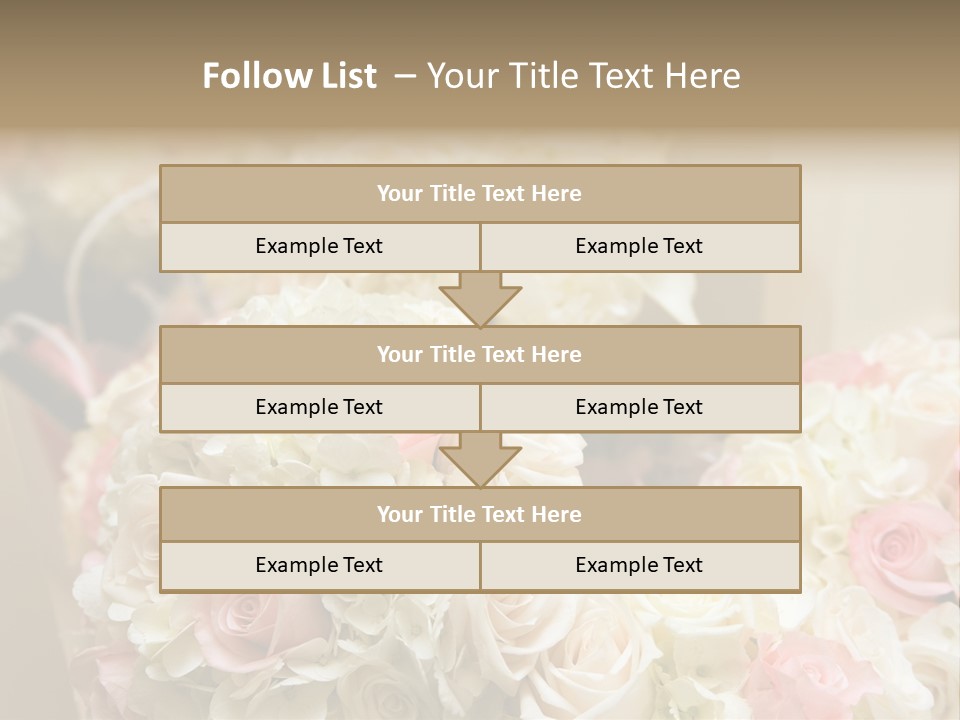 A Bunch Of White And Pink Flowers On A Table PowerPoint Template