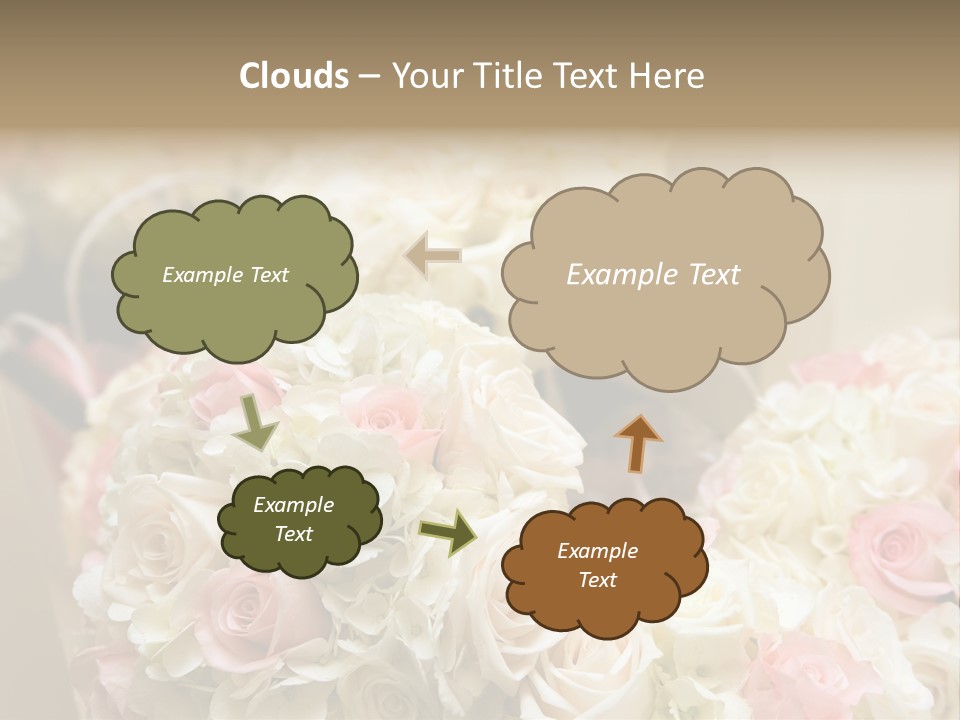 A Bunch Of White And Pink Flowers On A Table PowerPoint Template