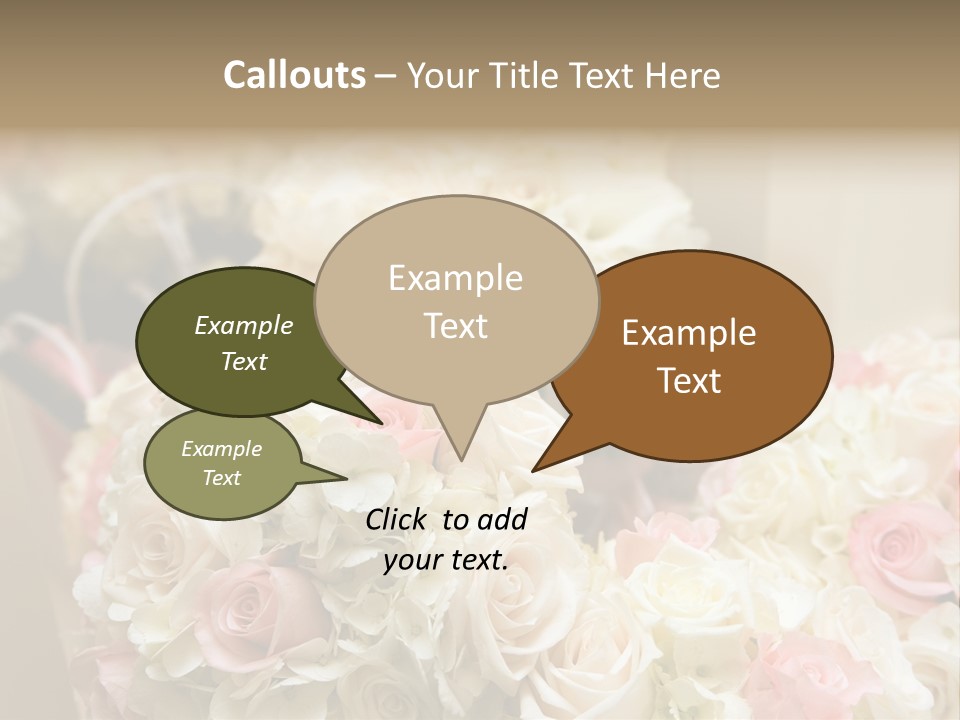 A Bunch Of White And Pink Flowers On A Table PowerPoint Template