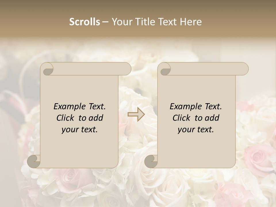 A Bunch Of White And Pink Flowers On A Table PowerPoint Template