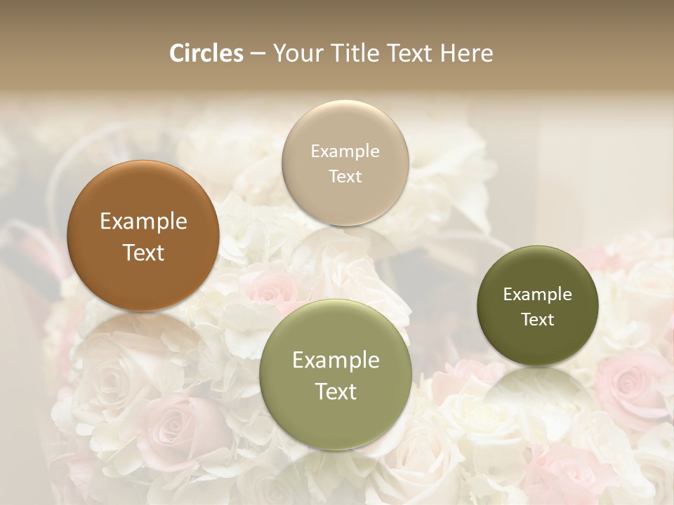 A Bunch Of White And Pink Flowers On A Table PowerPoint Template