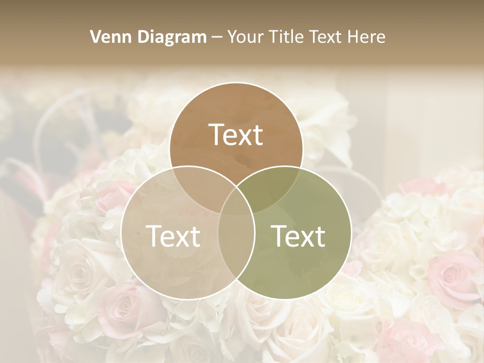 A Bunch Of White And Pink Flowers On A Table PowerPoint Template