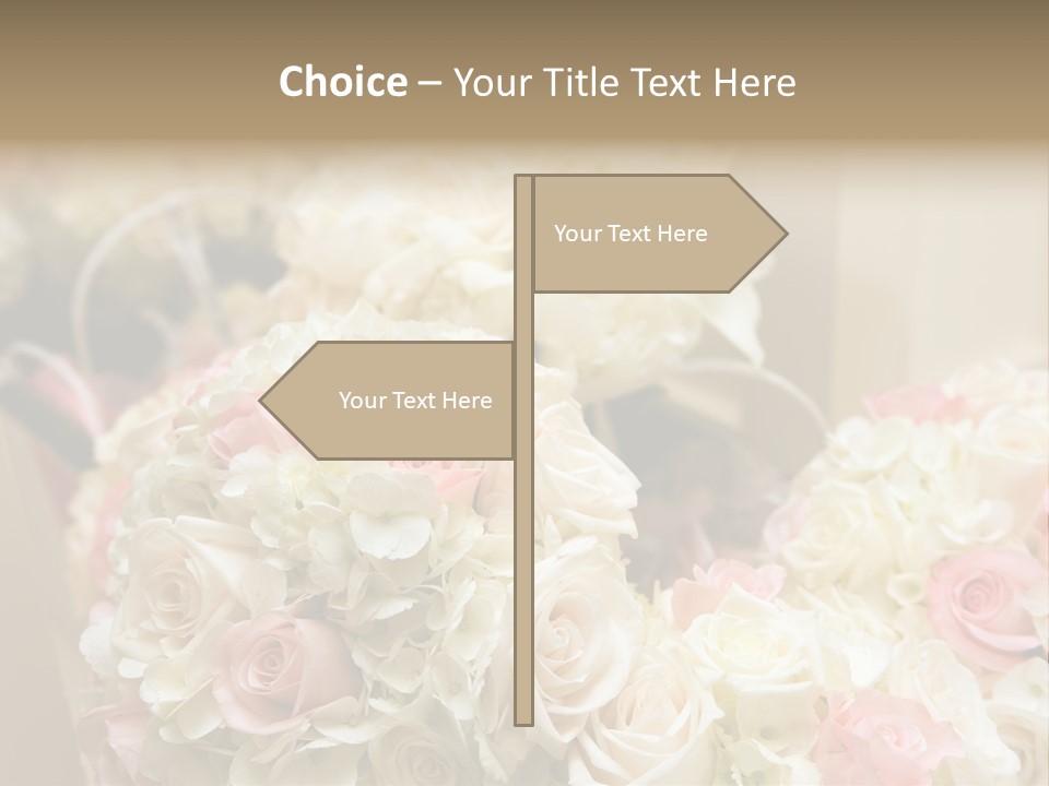 A Bunch Of White And Pink Flowers On A Table PowerPoint Template