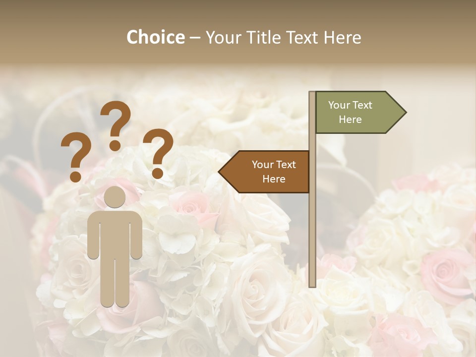 A Bunch Of White And Pink Flowers On A Table PowerPoint Template