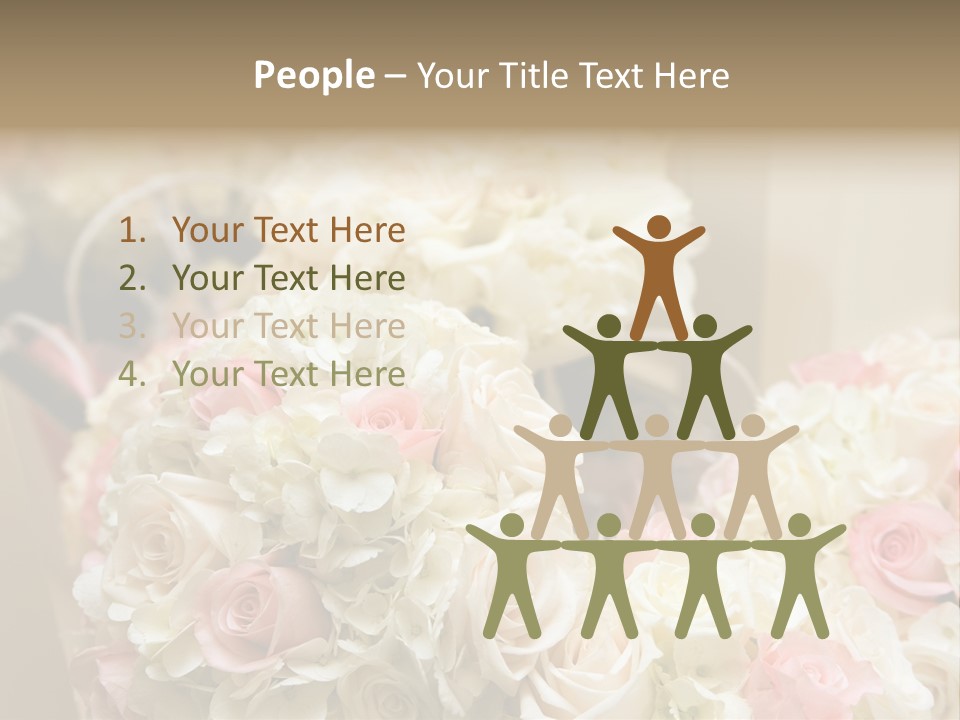 A Bunch Of White And Pink Flowers On A Table PowerPoint Template