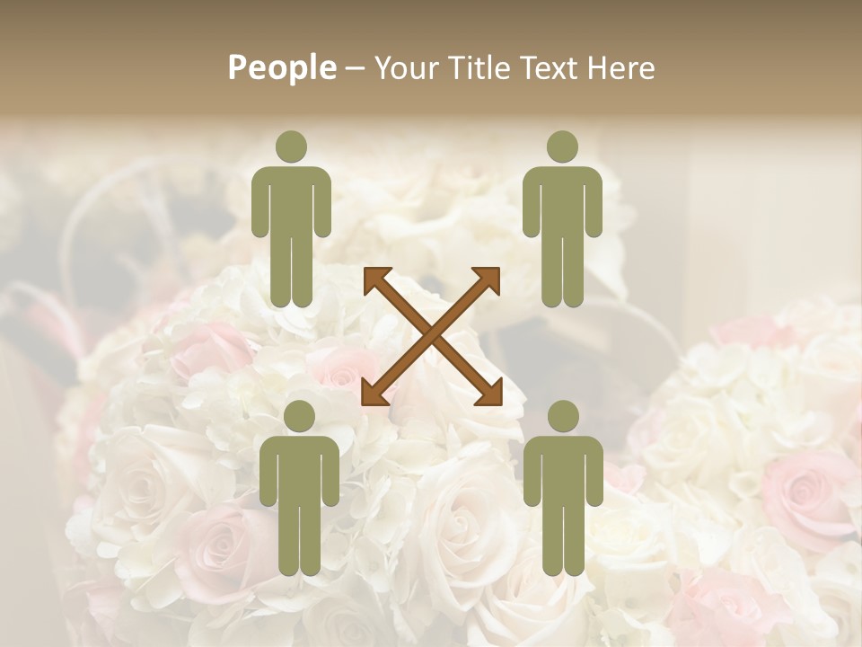 A Bunch Of White And Pink Flowers On A Table PowerPoint Template