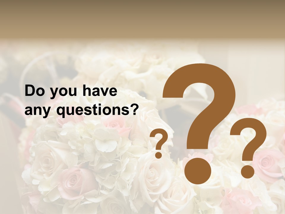 A Bunch Of White And Pink Flowers On A Table PowerPoint Template