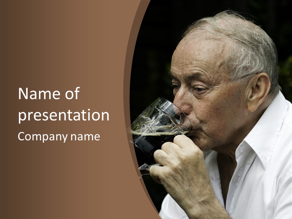 A Man Drinking A Glass Of Wine From A Wine Glass PowerPoint Template