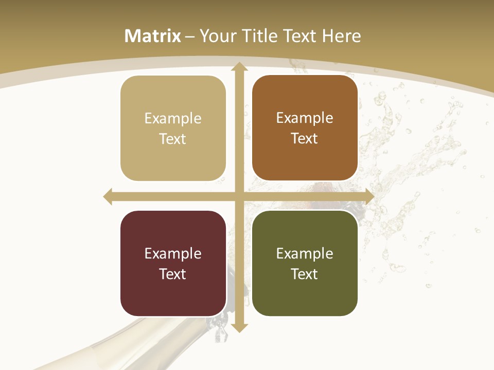 A Bottle Of Champagne With A Splash Of Water On It PowerPoint Template