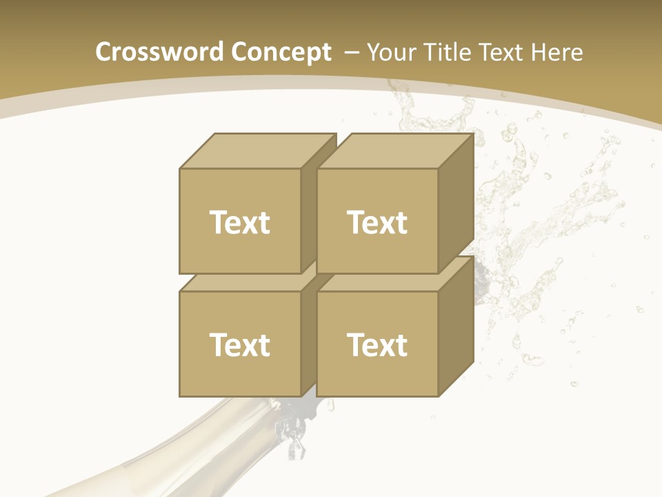 A Bottle Of Champagne With A Splash Of Water On It PowerPoint Template