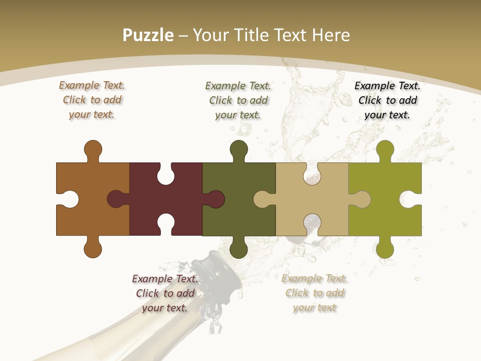 A Bottle Of Champagne With A Splash Of Water On It PowerPoint Template