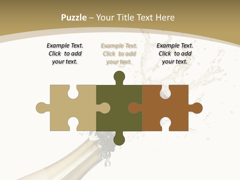 A Bottle Of Champagne With A Splash Of Water On It PowerPoint Template