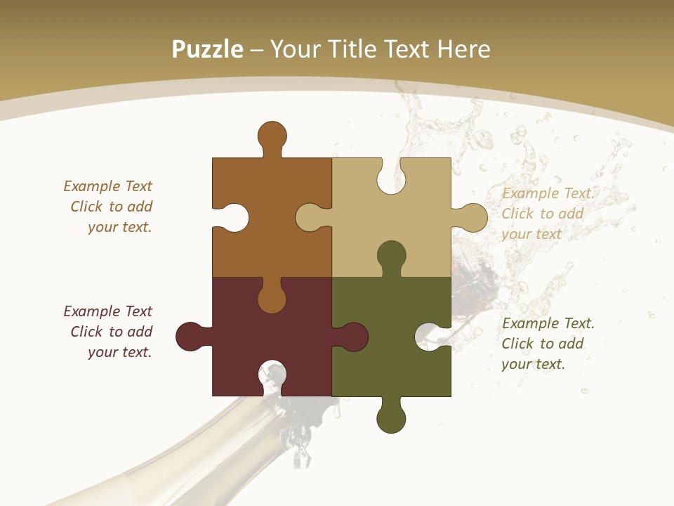 A Bottle Of Champagne With A Splash Of Water On It PowerPoint Template