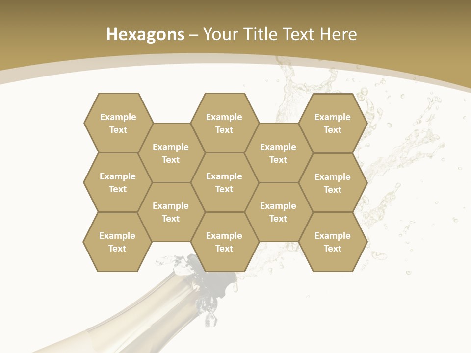 A Bottle Of Champagne With A Splash Of Water On It PowerPoint Template