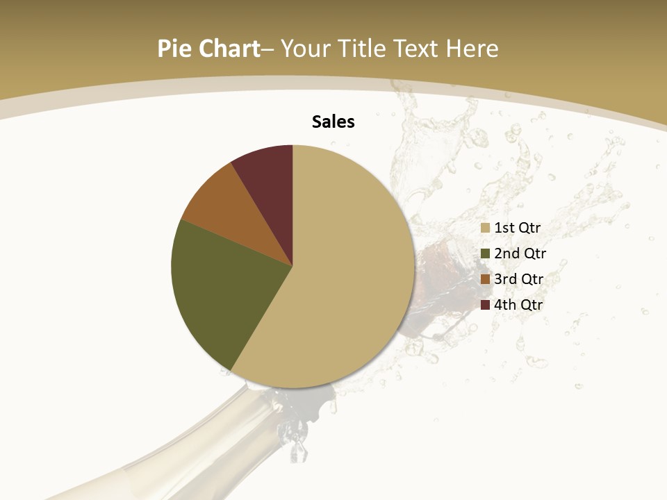 A Bottle Of Champagne With A Splash Of Water On It PowerPoint Template