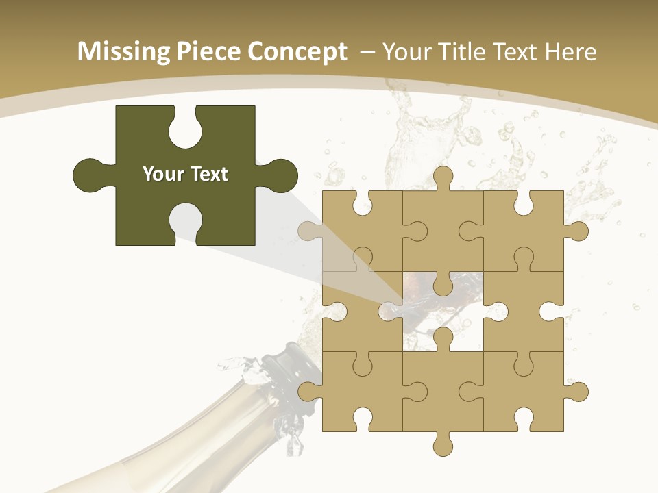 A Bottle Of Champagne With A Splash Of Water On It PowerPoint Template