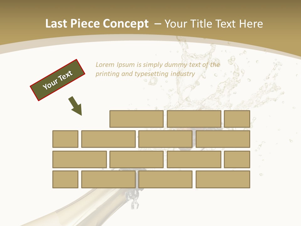 A Bottle Of Champagne With A Splash Of Water On It PowerPoint Template