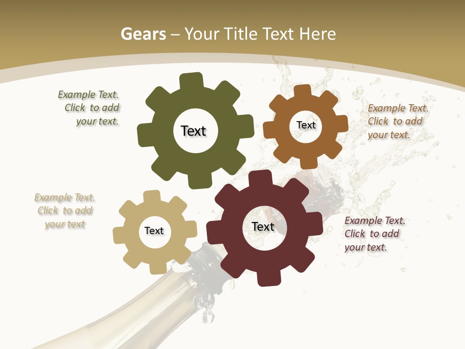 A Bottle Of Champagne With A Splash Of Water On It PowerPoint Template