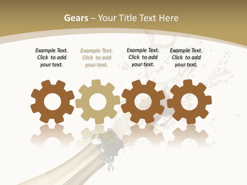 A Bottle Of Champagne With A Splash Of Water On It PowerPoint Template