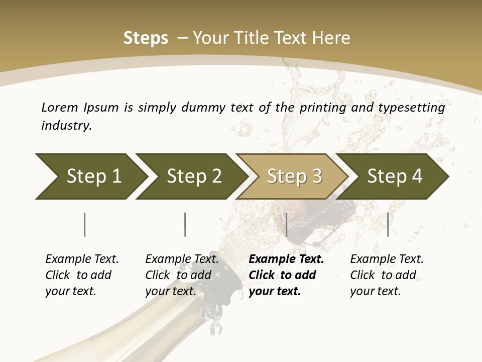 A Bottle Of Champagne With A Splash Of Water On It PowerPoint Template