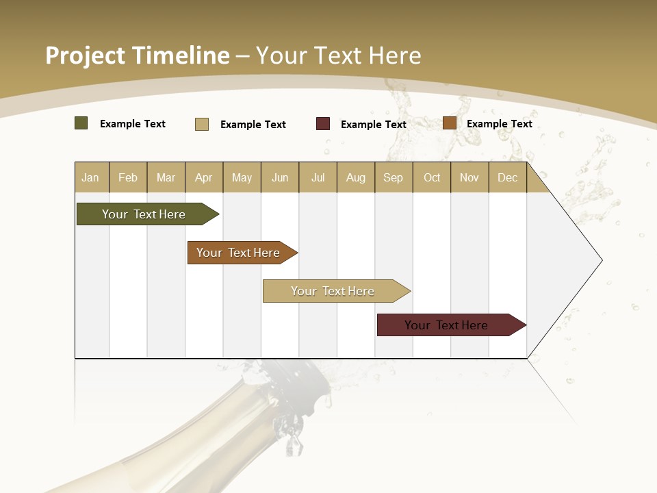 A Bottle Of Champagne With A Splash Of Water On It PowerPoint Template