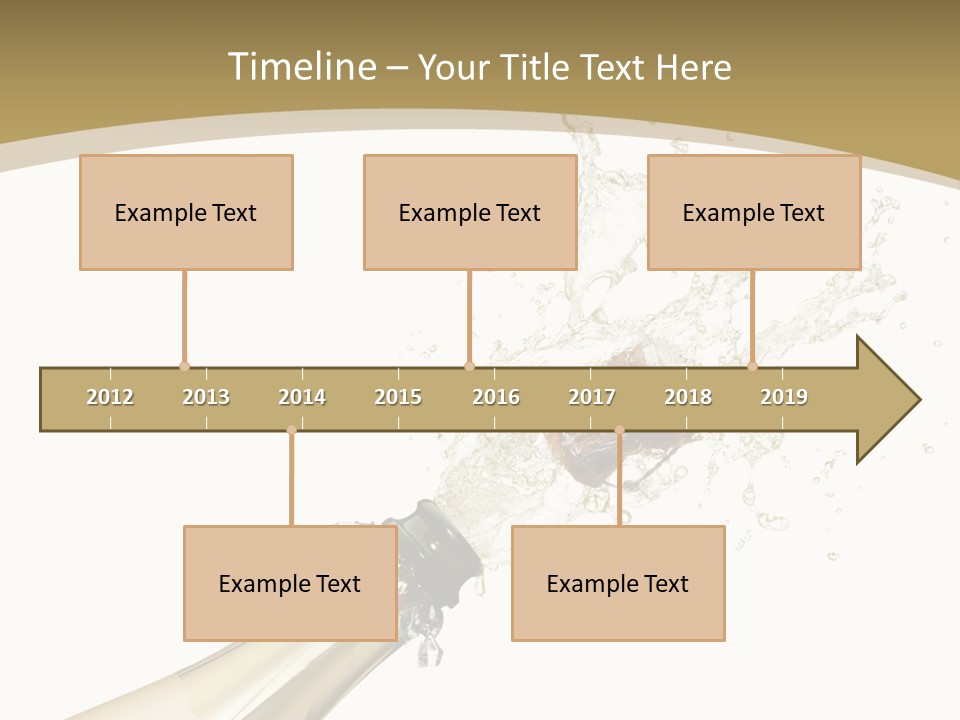 A Bottle Of Champagne With A Splash Of Water On It PowerPoint Template