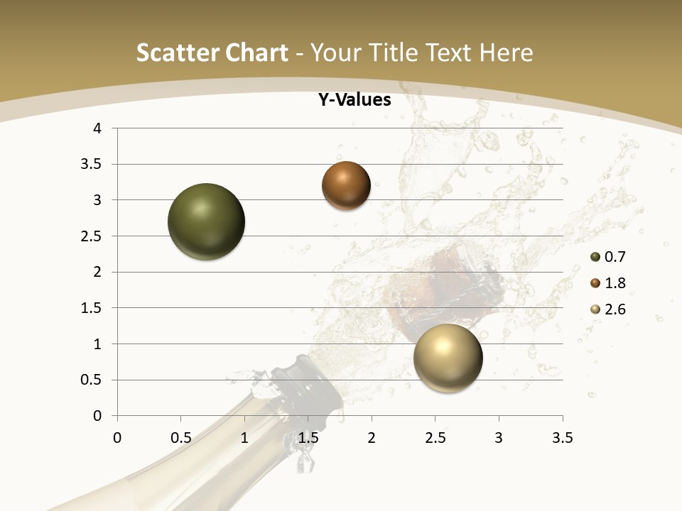 A Bottle Of Champagne With A Splash Of Water On It PowerPoint Template