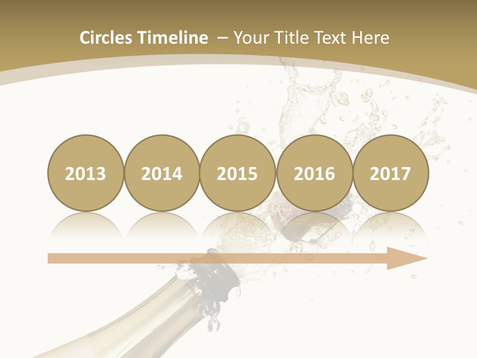 A Bottle Of Champagne With A Splash Of Water On It PowerPoint Template