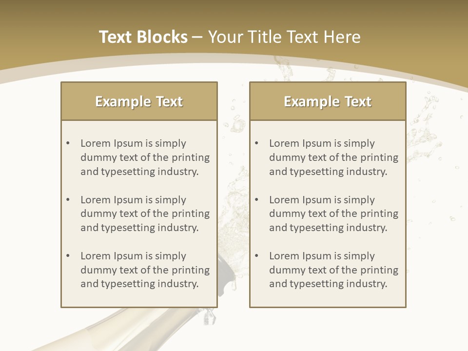 A Bottle Of Champagne With A Splash Of Water On It PowerPoint Template