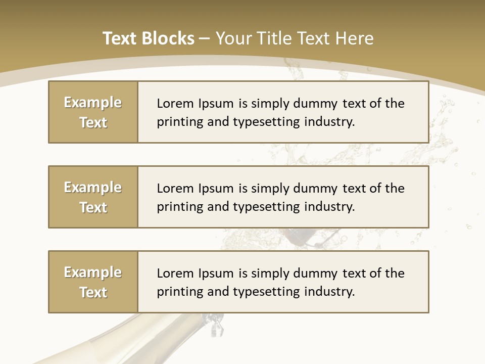 A Bottle Of Champagne With A Splash Of Water On It PowerPoint Template