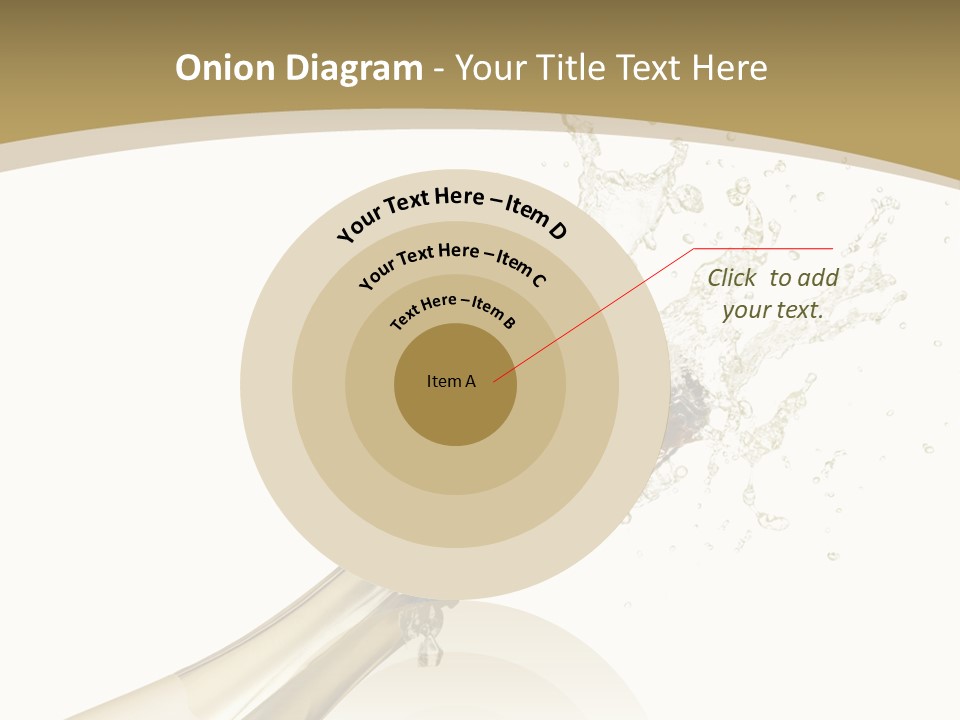 A Bottle Of Champagne With A Splash Of Water On It PowerPoint Template