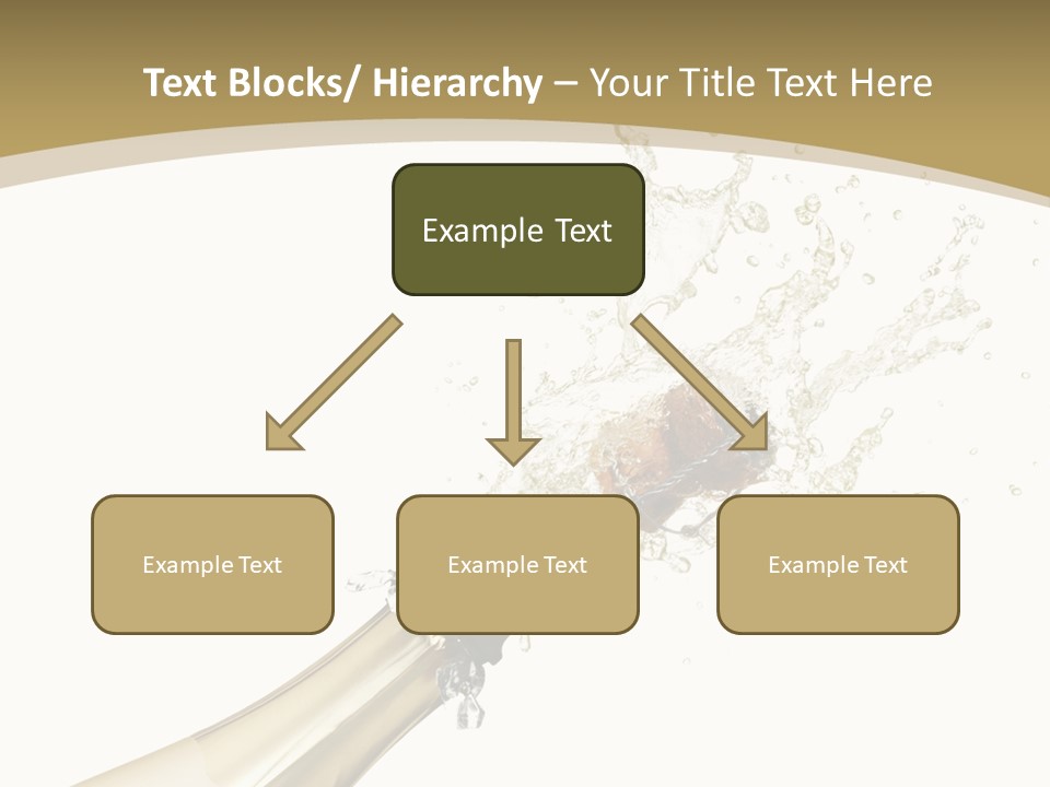A Bottle Of Champagne With A Splash Of Water On It PowerPoint Template