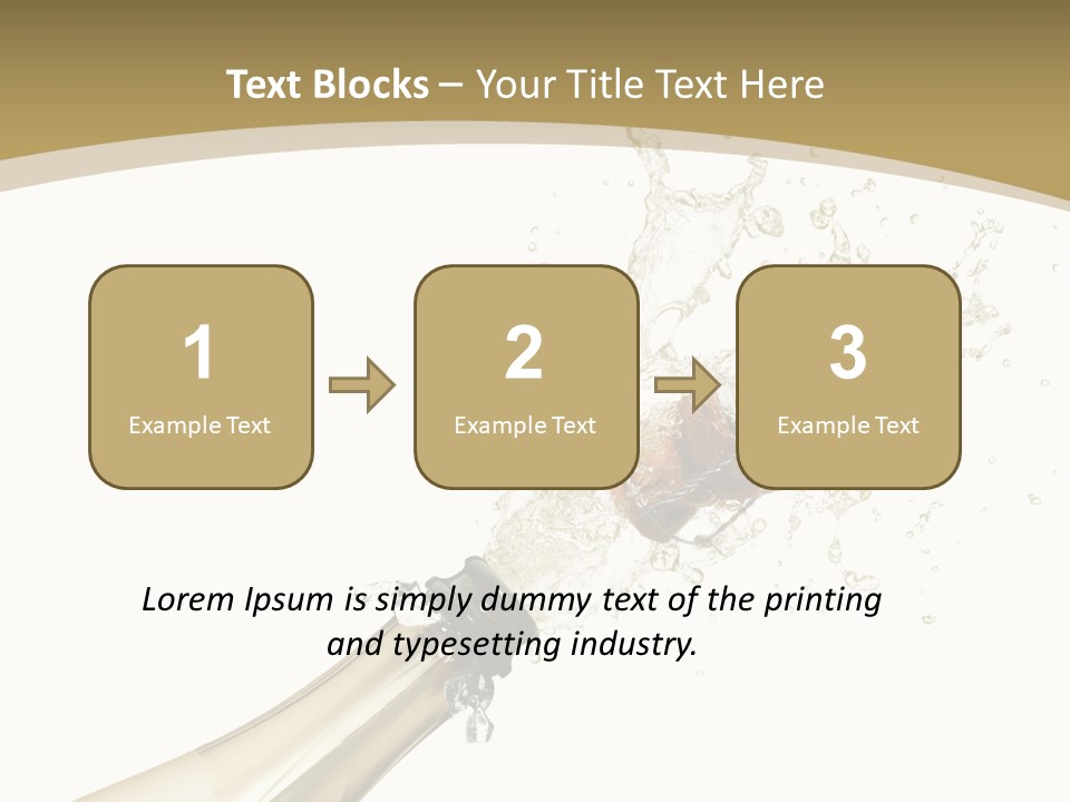 A Bottle Of Champagne With A Splash Of Water On It PowerPoint Template