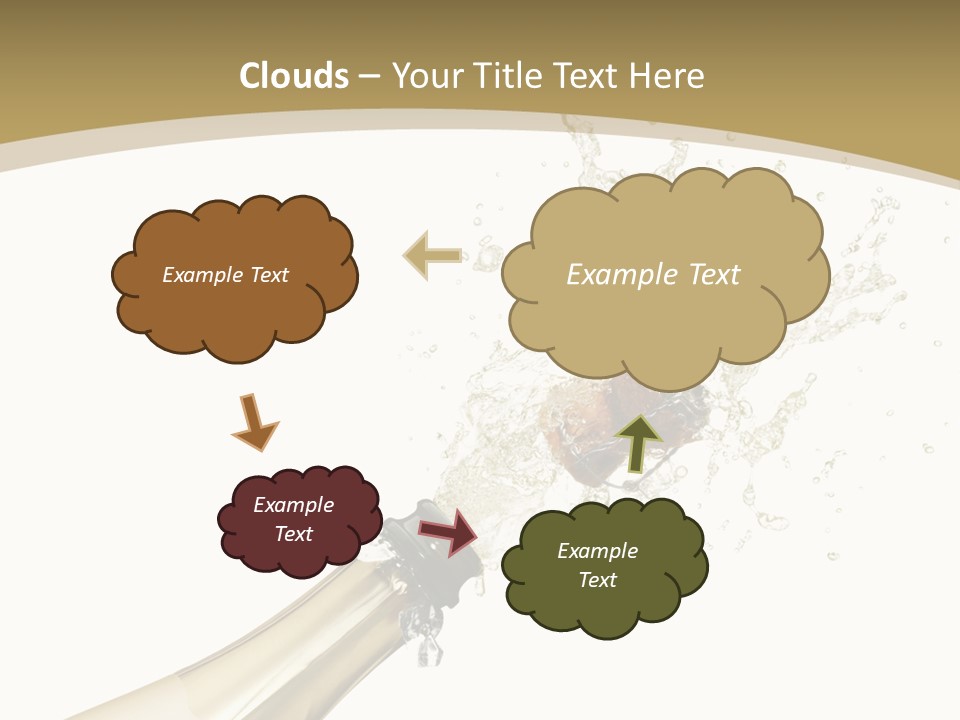 A Bottle Of Champagne With A Splash Of Water On It PowerPoint Template