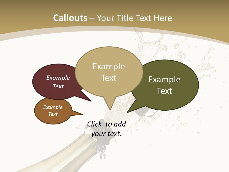 A Bottle Of Champagne With A Splash Of Water On It PowerPoint Template