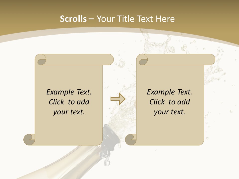 A Bottle Of Champagne With A Splash Of Water On It PowerPoint Template