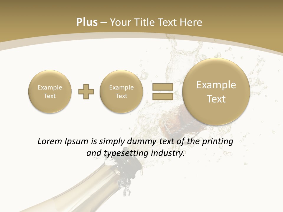 A Bottle Of Champagne With A Splash Of Water On It PowerPoint Template
