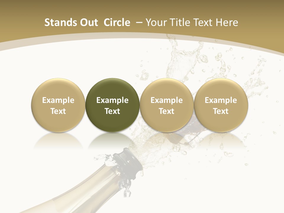 A Bottle Of Champagne With A Splash Of Water On It PowerPoint Template