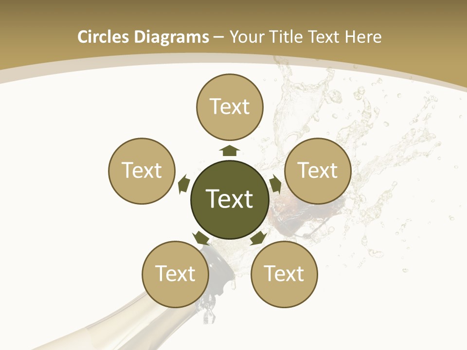 A Bottle Of Champagne With A Splash Of Water On It PowerPoint Template