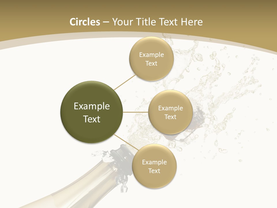 A Bottle Of Champagne With A Splash Of Water On It PowerPoint Template