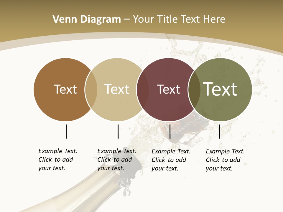 A Bottle Of Champagne With A Splash Of Water On It PowerPoint Template