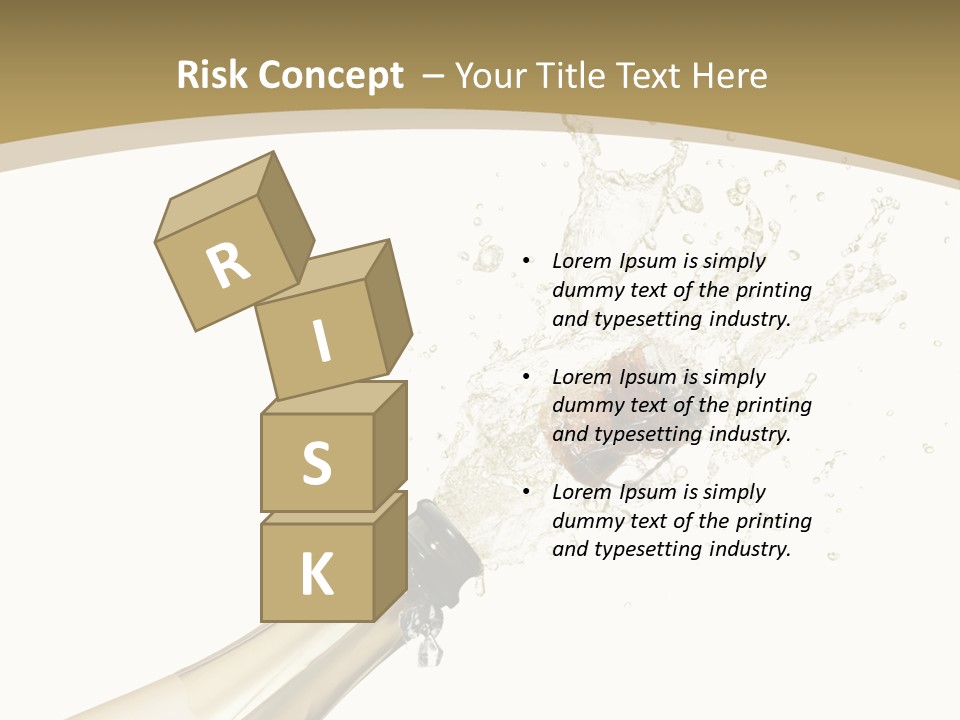 A Bottle Of Champagne With A Splash Of Water On It PowerPoint Template