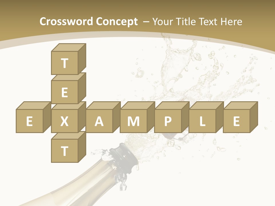 A Bottle Of Champagne With A Splash Of Water On It PowerPoint Template