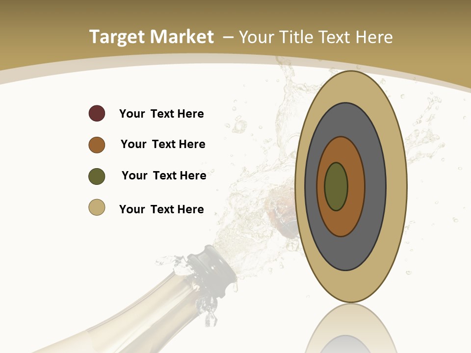 A Bottle Of Champagne With A Splash Of Water On It PowerPoint Template