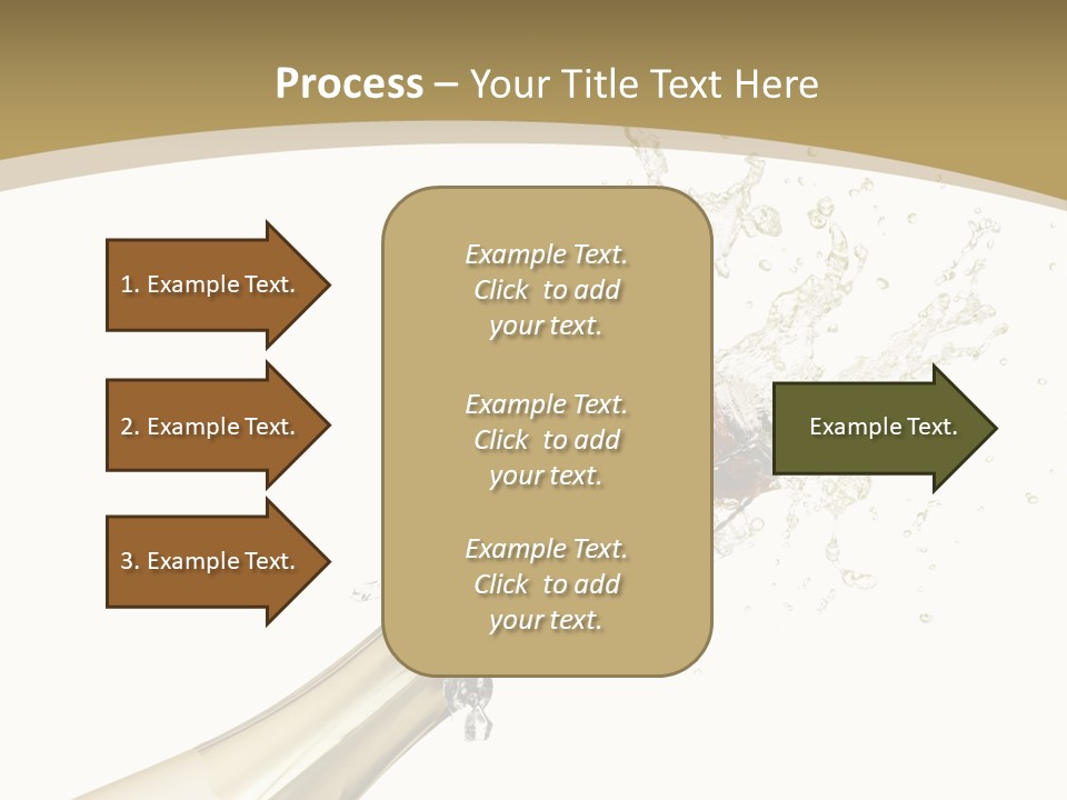 A Bottle Of Champagne With A Splash Of Water On It PowerPoint Template