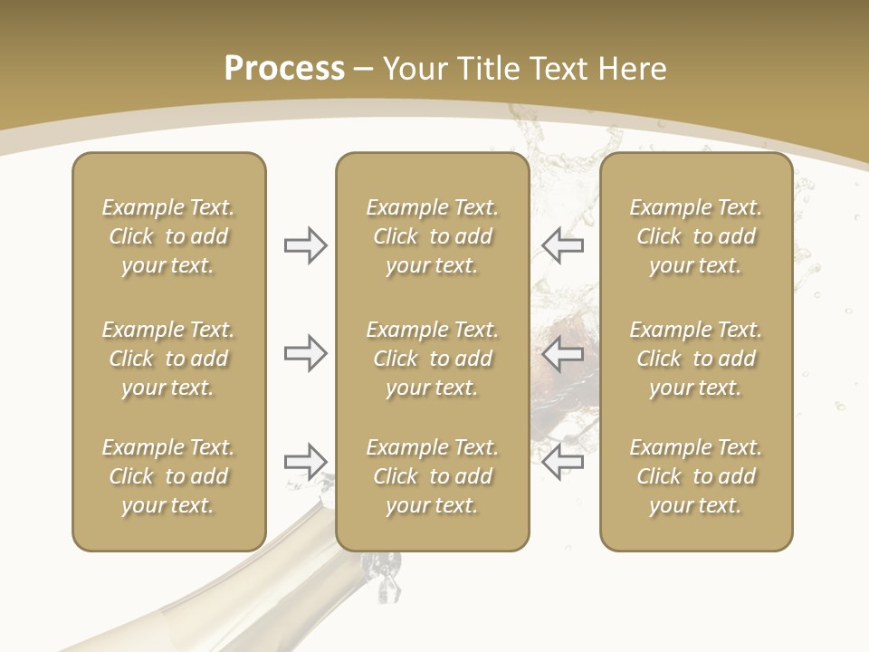 A Bottle Of Champagne With A Splash Of Water On It PowerPoint Template
