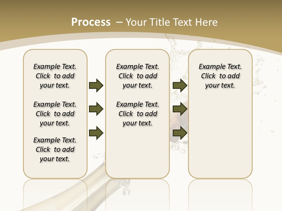 A Bottle Of Champagne With A Splash Of Water On It PowerPoint Template