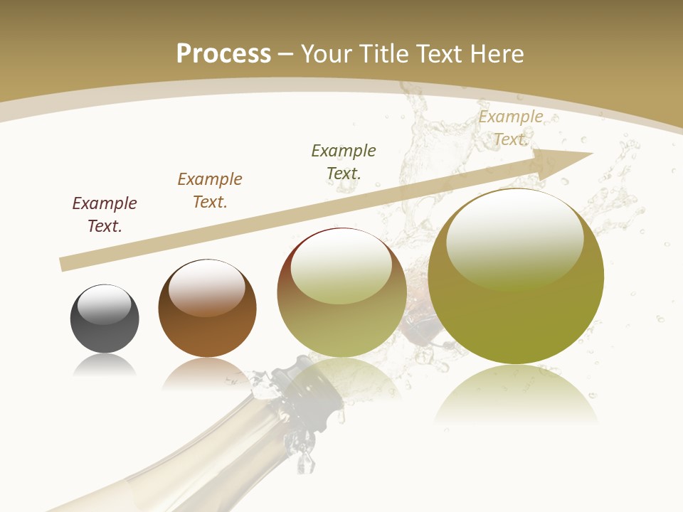 A Bottle Of Champagne With A Splash Of Water On It PowerPoint Template