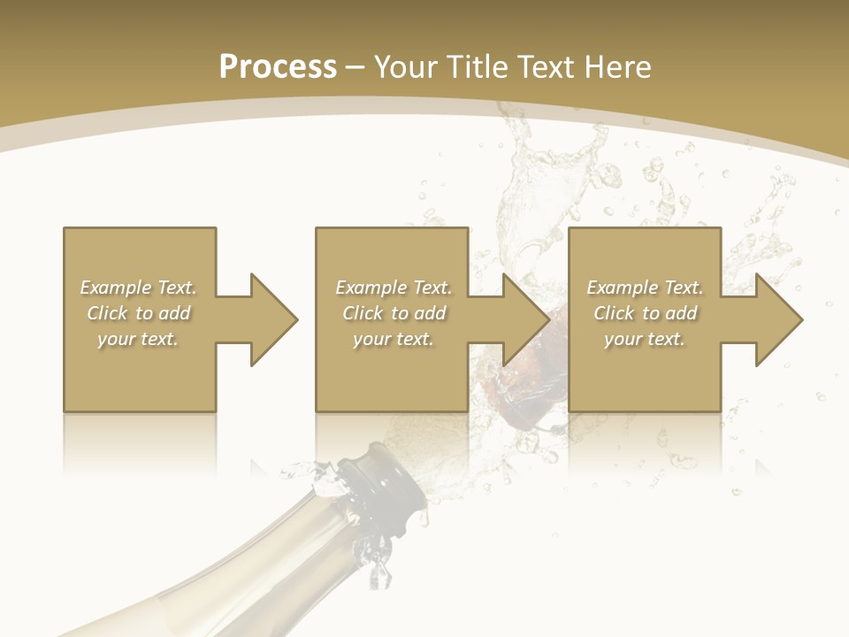 A Bottle Of Champagne With A Splash Of Water On It PowerPoint Template