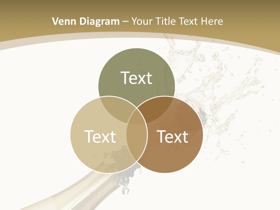 A Bottle Of Champagne With A Splash Of Water On It PowerPoint Template